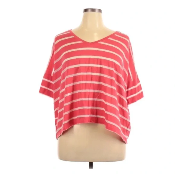 Mudd | Oversized Stripped Orange White Top Oversized Soft Comfortable - Picture 1 of 7